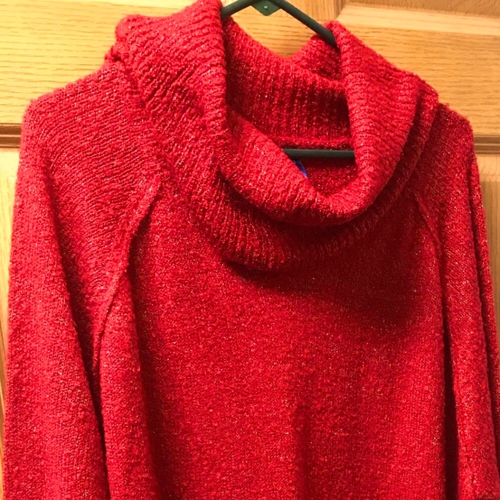 Falls Creek Red Cowl Neck Sweater 3X